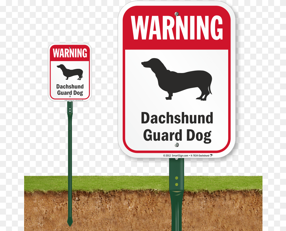 Warning Dachshund Guard Dog Lawnboss Signs Dont Pick Flowers Signage, Sign, Symbol, Animal, Canine Png Image