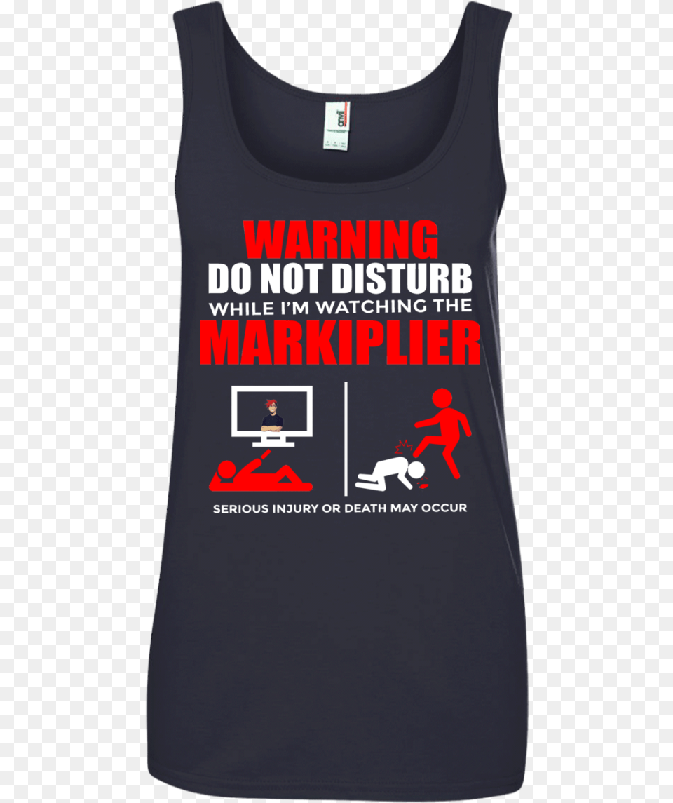 Warning Do Not Disturb While Im Watching The Markiplier Belle Hermione I Read, Clothing, Tank Top, Person, T-shirt Png