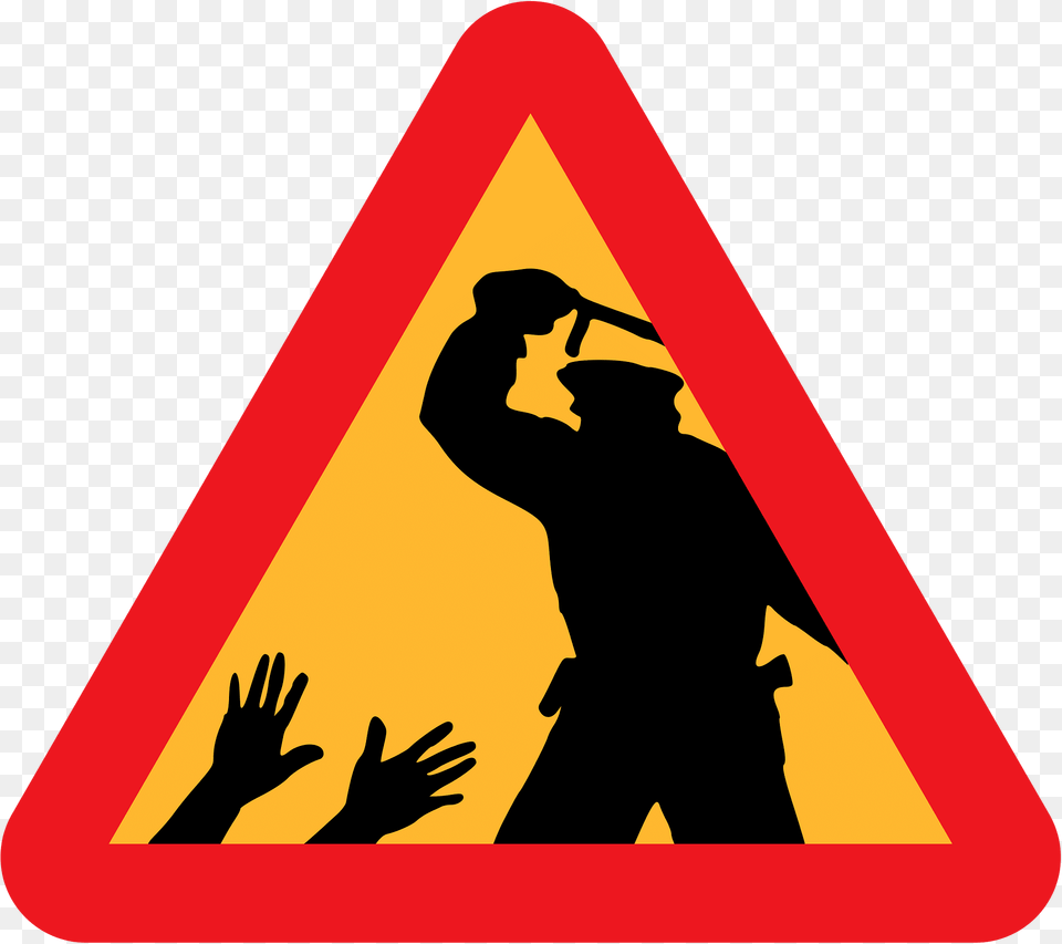 Warning For Police Brutality Clipart, Sign, Symbol, Adult, Male Free Png Download