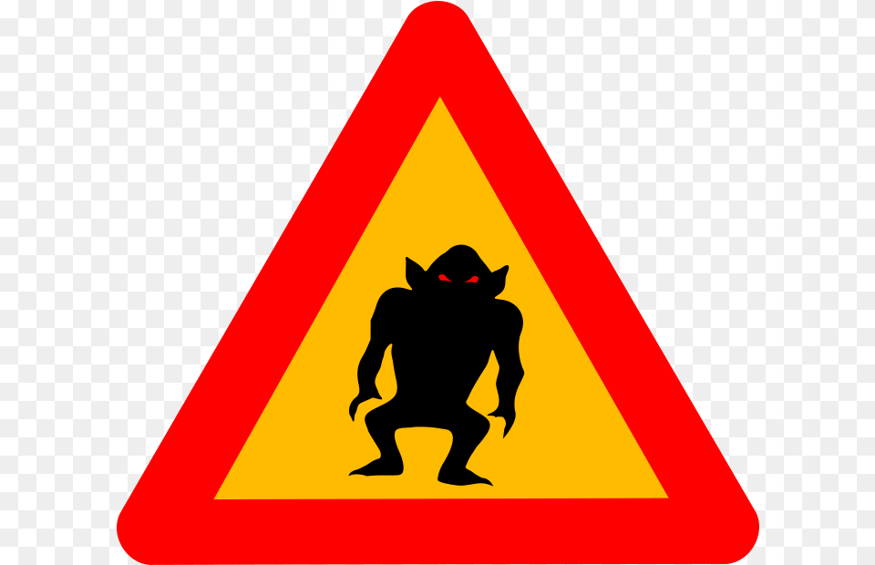 Warning Monster Warning Sign, Symbol, Road Sign, Animal, Horse Png