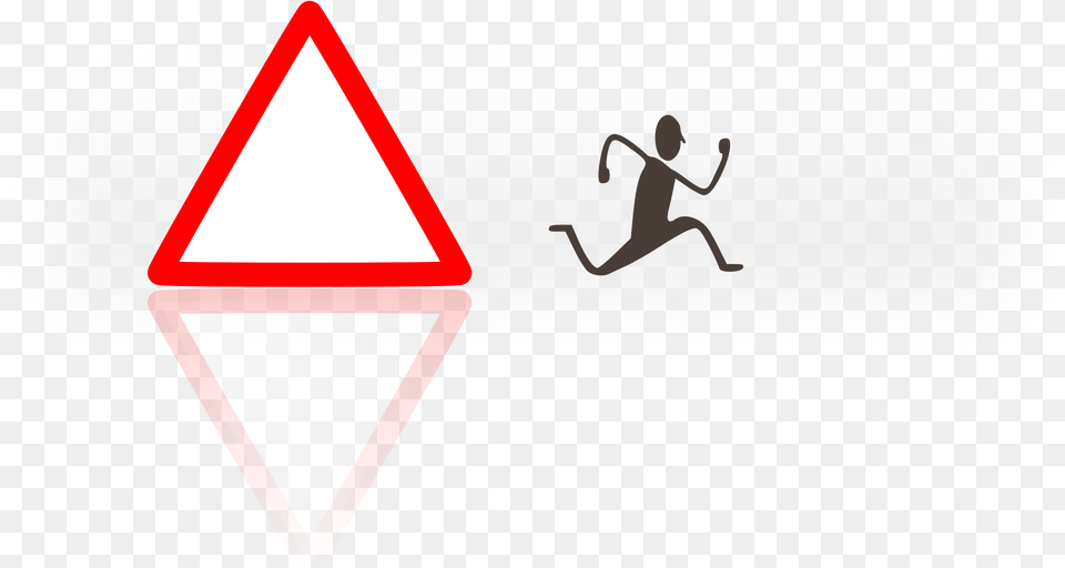 Warning Run Away Traffic Sign, Triangle, Symbol, Person Free Png Download