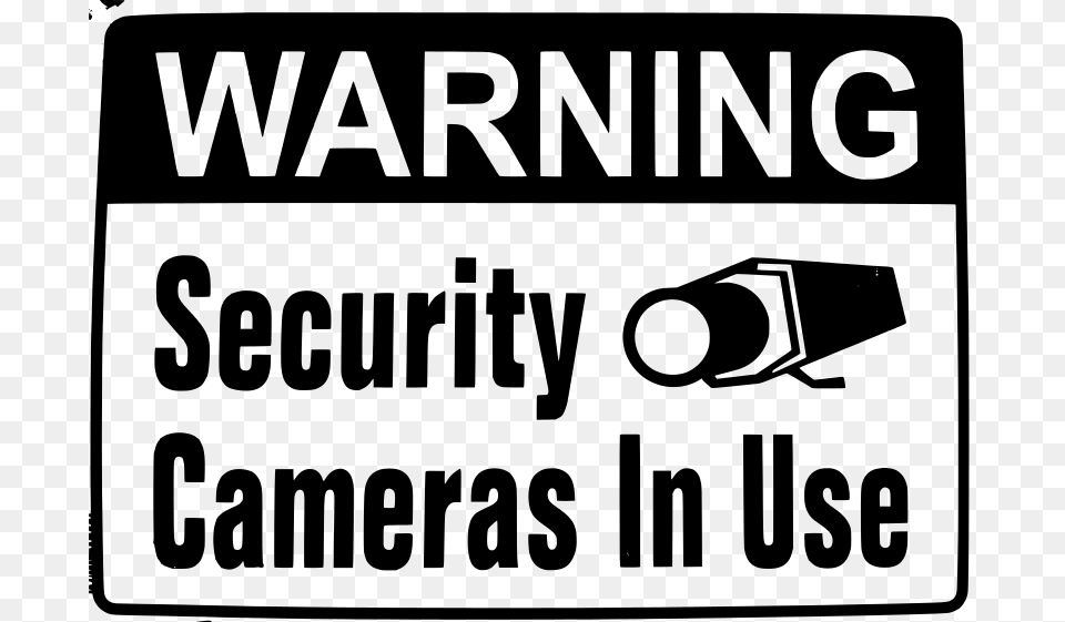 Warning Security Camera In Use, Gray Png Image