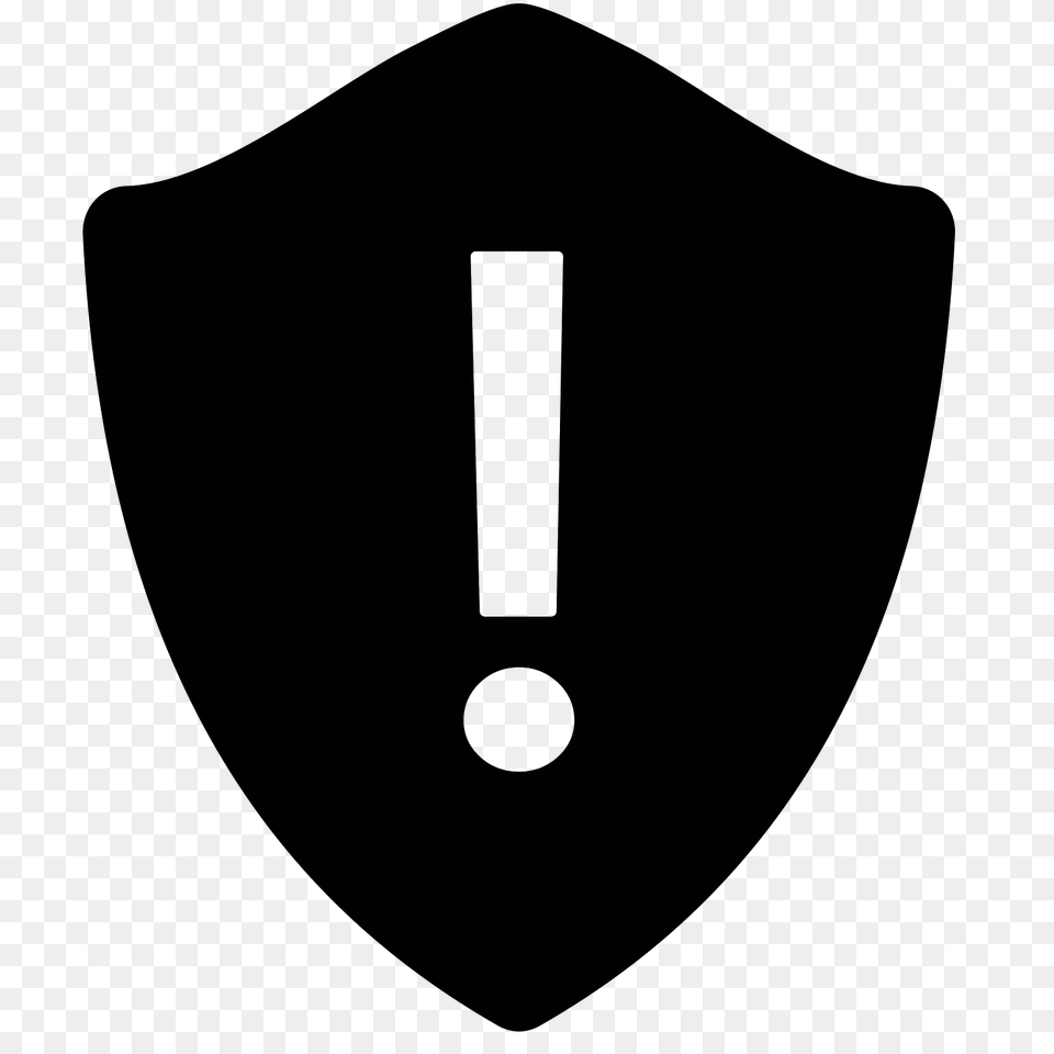 Warning Shield Icon, Gray Png