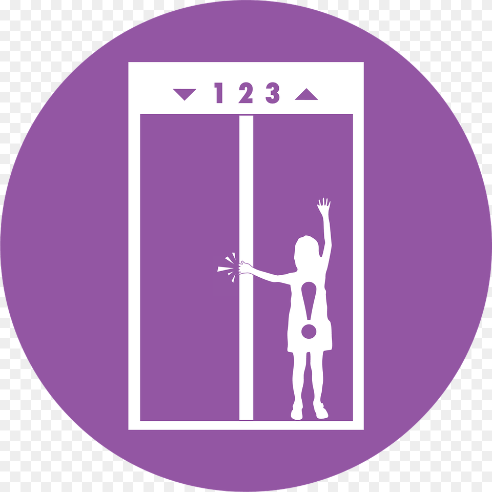 Warning Sign Elevator Danger Symbol Caution, Purple, Person, Door Free Transparent Png