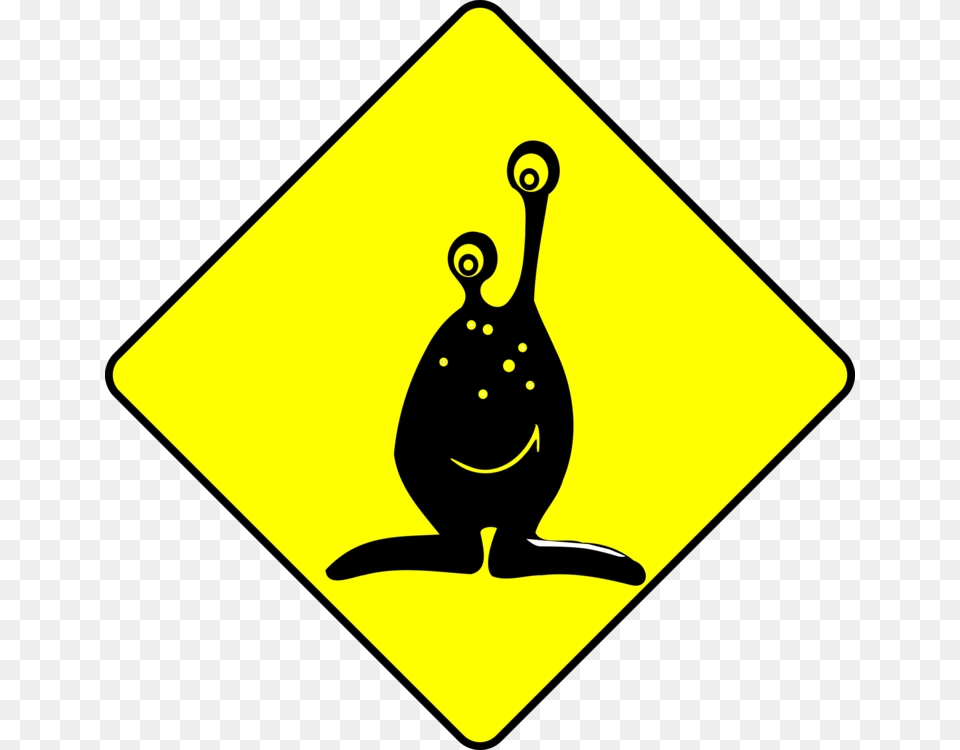 Warning Sign Extraterrestrial Life Traffic Sign Alien, Symbol, Road Sign, Person Free Transparent Png