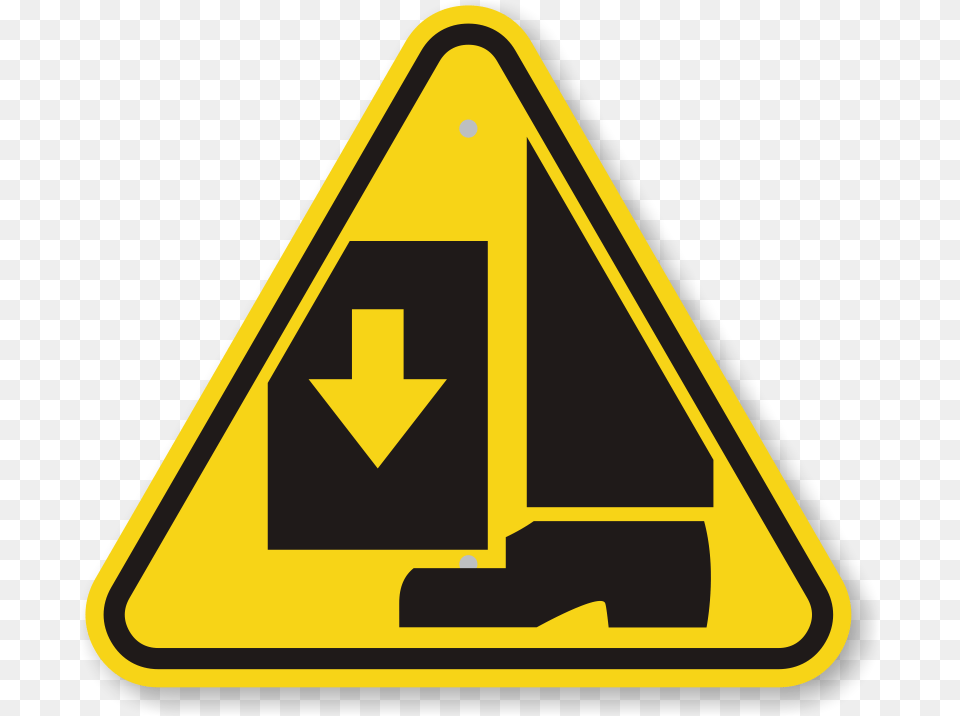 Warning Sign Foot, Symbol, Road Sign, Gas Pump, Machine Free Png