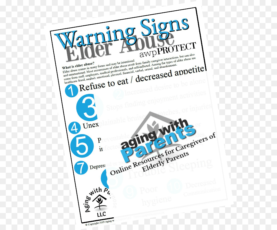 Warning Signs Of Elder Abuse Poster, Advertisement, Text Png Image