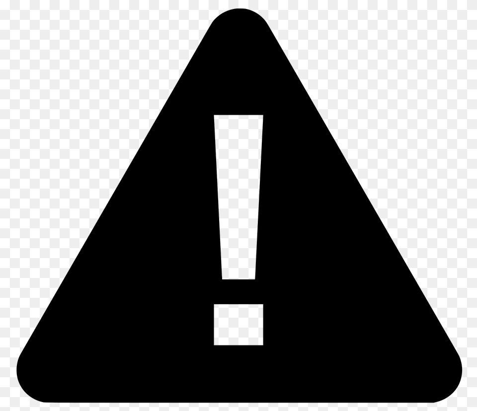Warning Symbol Silhouette, Triangle, Sign Png