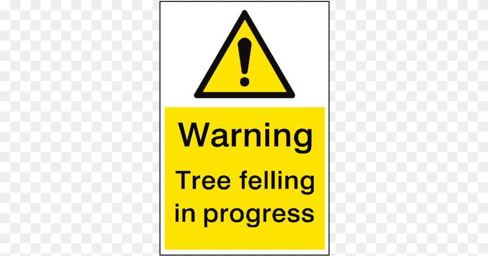Warning Tree Felling Sign Portrait, Symbol, Road Sign Free Png