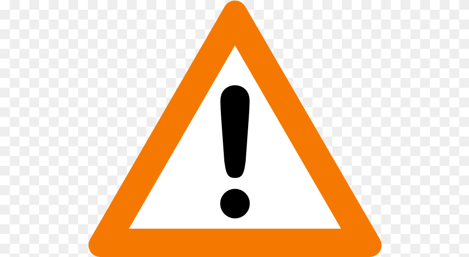 Warning Yield Clip Art Warning Sign Orange, Symbol, Road Sign, Triangle Free Png Download