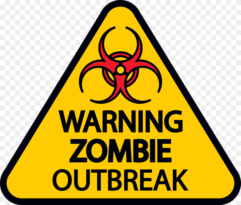 Warning Zombie Outbreak Zombie Outbreak Clipart, Sign, Symbol, Road Sign Png