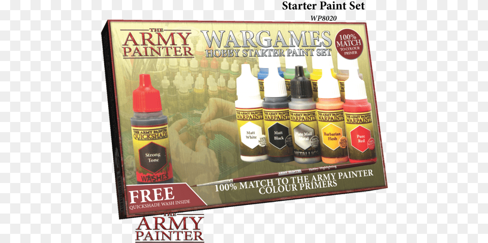 Warpaints Starter Paint Set Army Painter Starter Paint Set, Bottle, Can, Tin, Advertisement Png Image