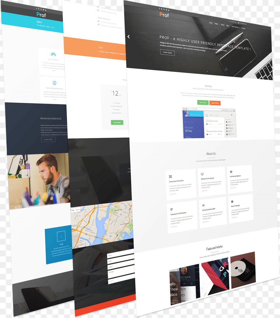 Warptheme Prof Modern And Creative Joomla Template Graphic Design, Advertisement, Poster, Adult, Person Free Png Download