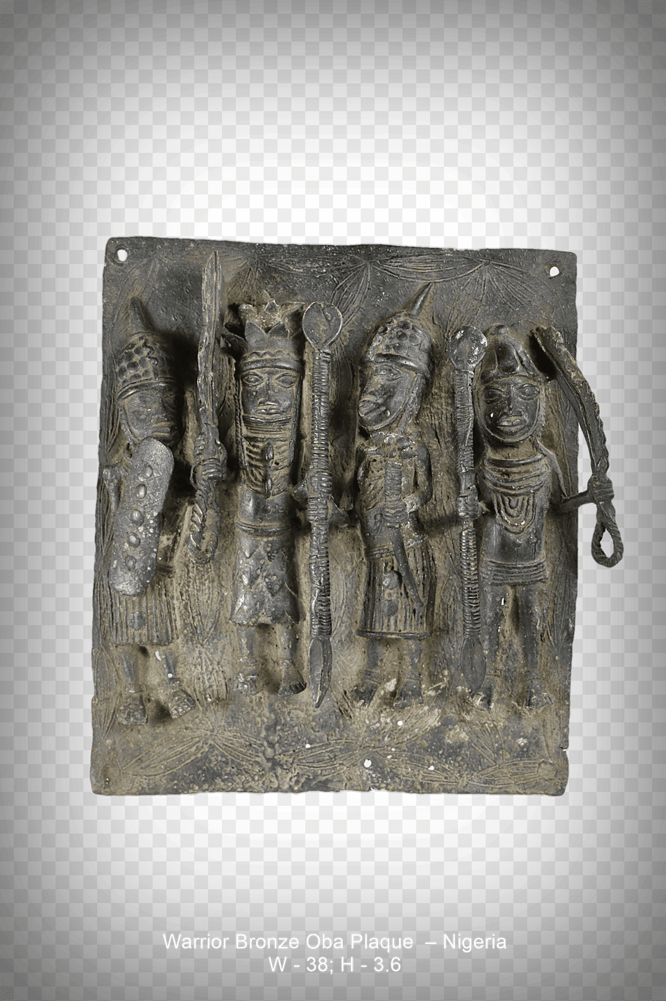 Warrior Bronze Oba Plaque Nigeria, Archaeology, Figurine, Person, Adult Free Transparent Png