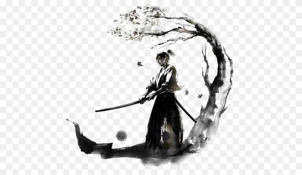 Warrior Bushido Samurai Ink Japan Drawing Clipart, Adult, Wedding, Person, Woman Png Image