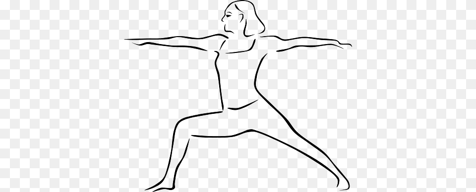 Warrior Ii Yoga Position Drawing, Fitness, Person, Sport, Warrior Yoga Pose Free Png Download