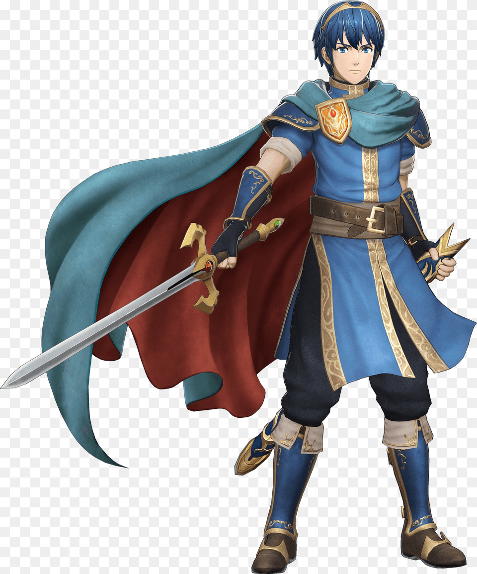 Warrior Image Background Marth Fire Emblem Warriors, Weapon, Sword, Adult, Person Free Png