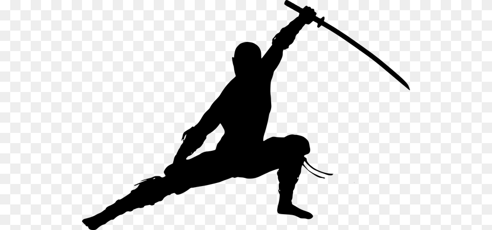 Warrior Silhouette, Gray Free Transparent Png