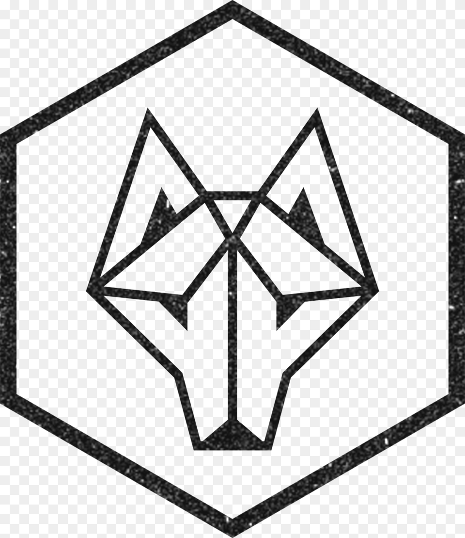 Warrior Wolf Logo Hexagon Geometric Shape, Symbol, Star Symbol, Blackboard Free Png Download