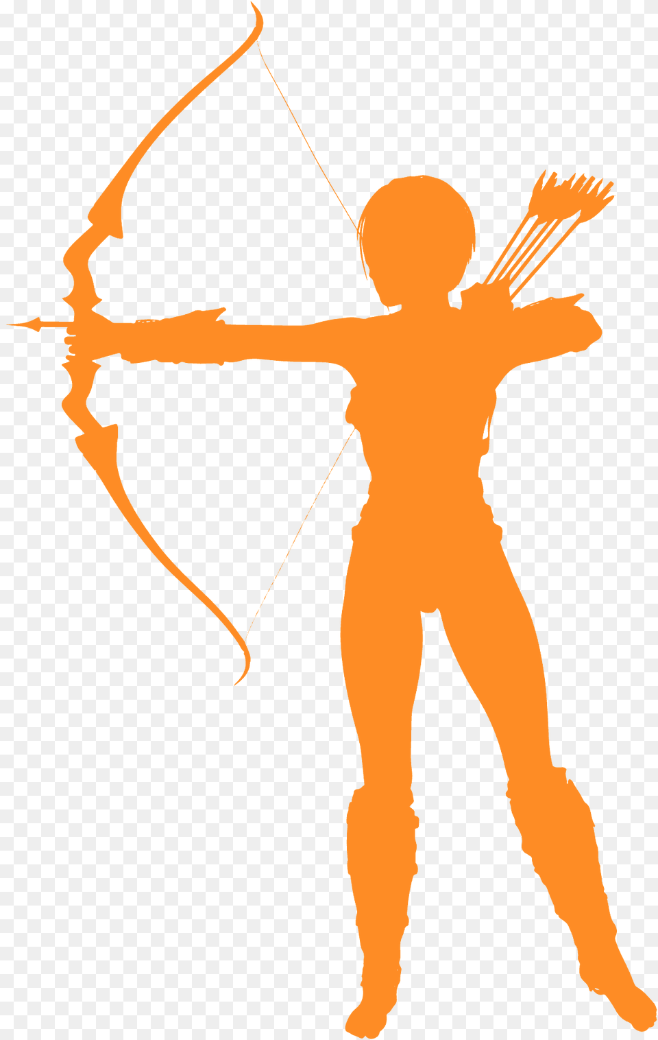 Warrior Woman Silhouette, Weapon, Archer, Archery, Bow Png