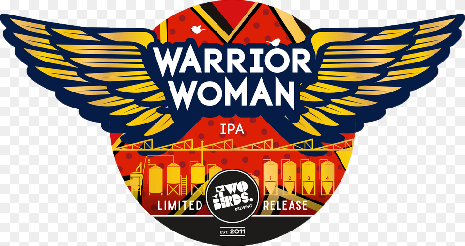 Warrior Woman Two Birds Brewing, Badge, Logo, Symbol, Emblem Png