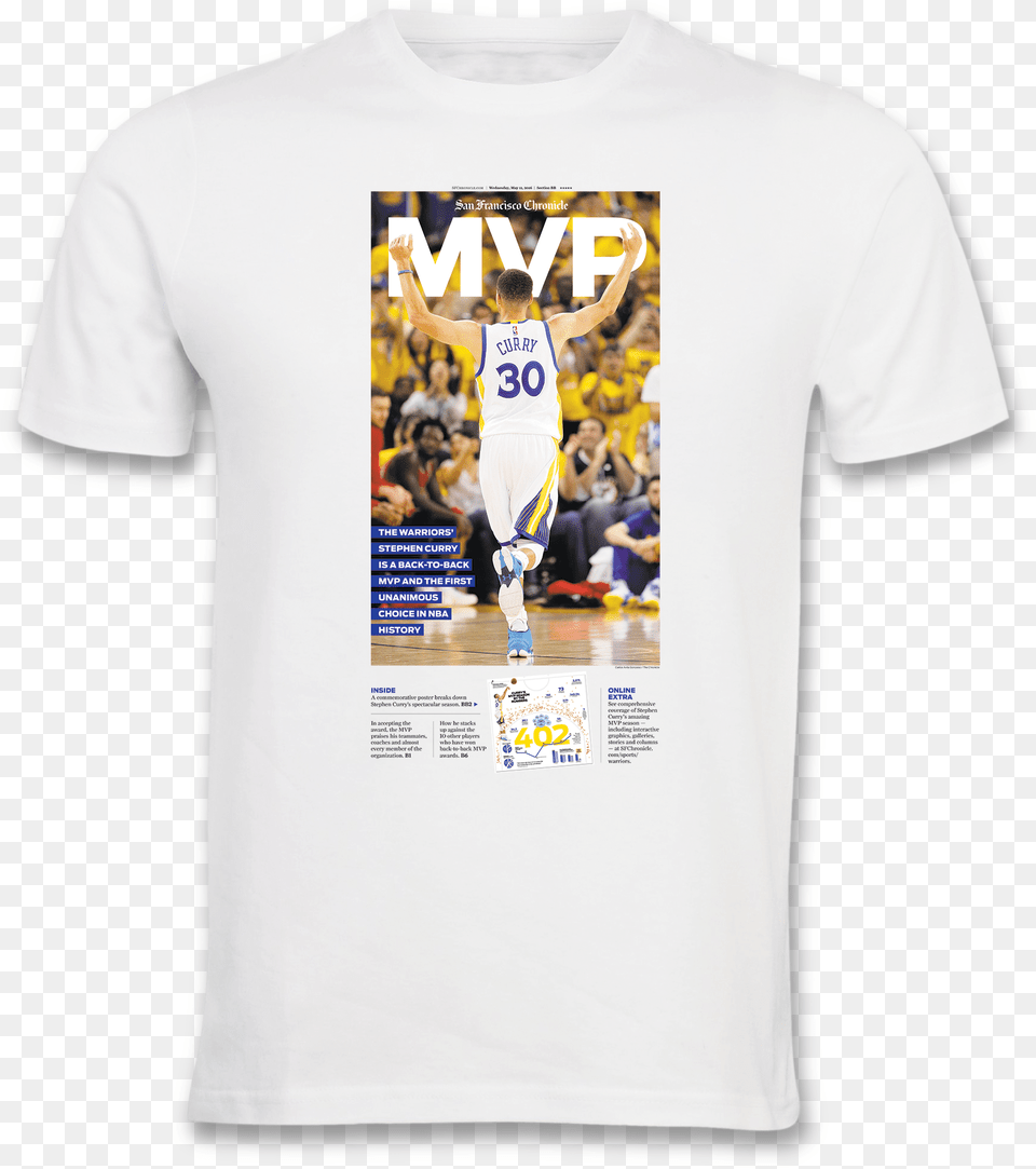 Warriors 2016 Stephen Curry Mvp T Shirt Cockatiel, Clothing, T-shirt, Adult, Male Free Png Download