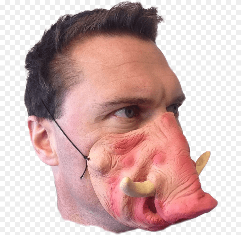 Warthog Half Face Mask Warthog Face Mask, Adult, Person, Man, Male Free Png Download