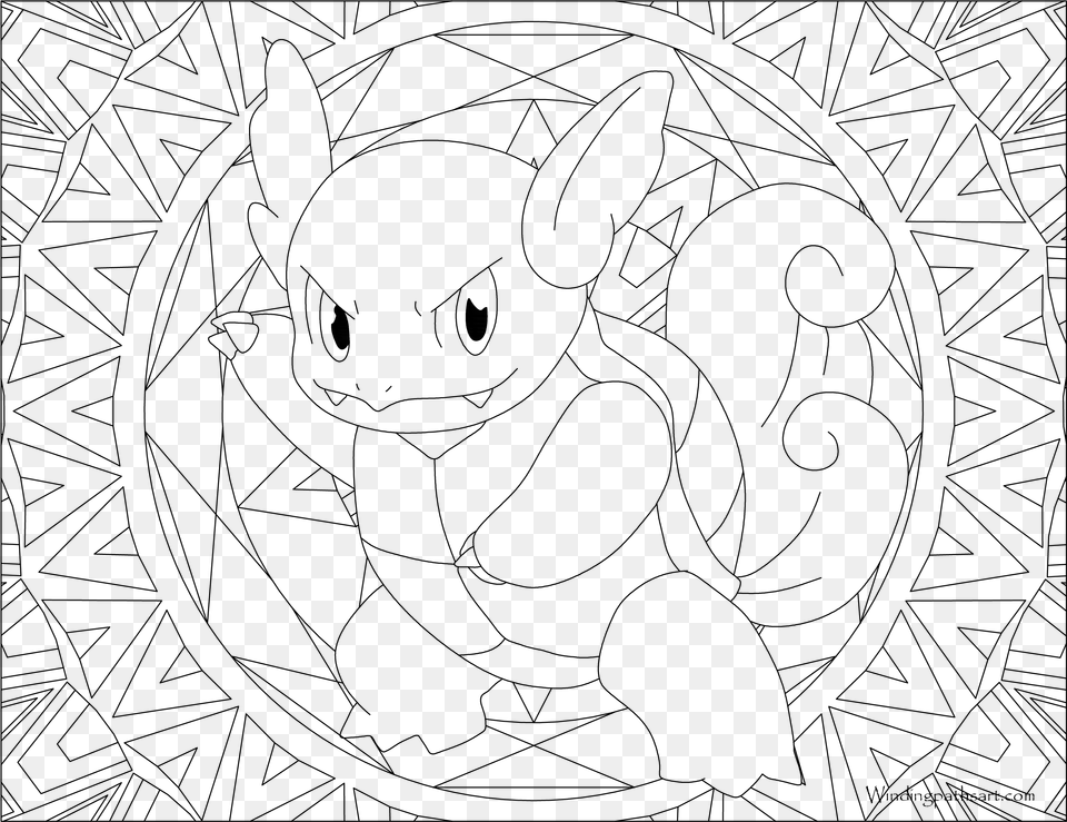 Wartortle Pokemon Coloring, Gray Png Image