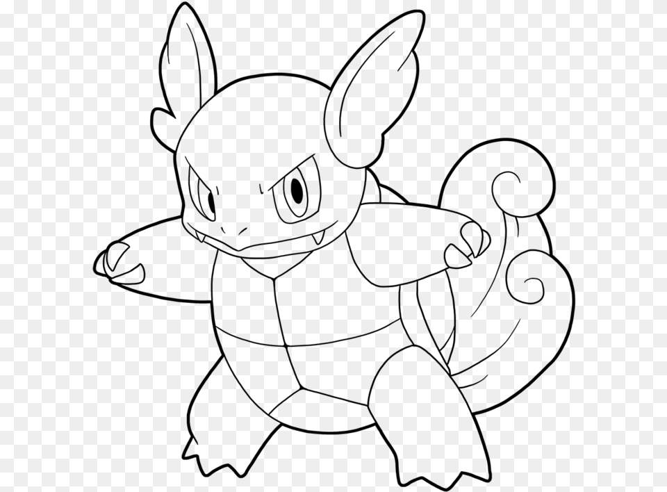 Wartortle Pokemon Colouring Pages Wartortle, Gray Free Png