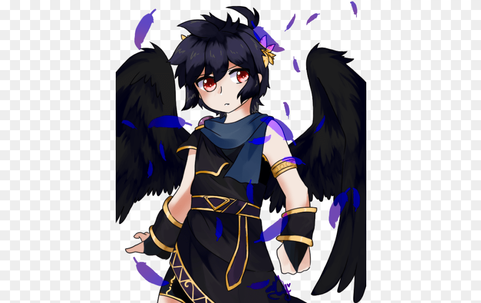 Was Playing Wayy Too Much Kid Icarus Uprising When Dark Pit Fanart, Book, Comics, Publication, Person Free Transparent Png
