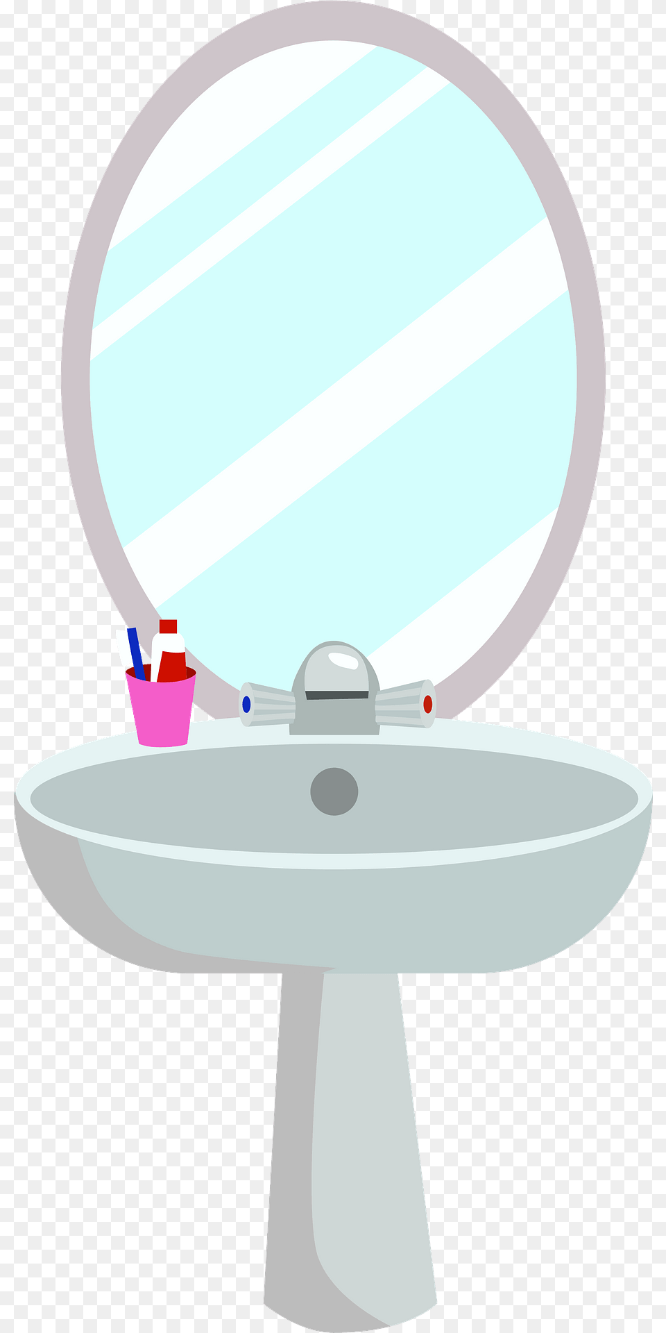 Washbasin With A Mirror Clipart, Basin, Sink, Sink Faucet Png