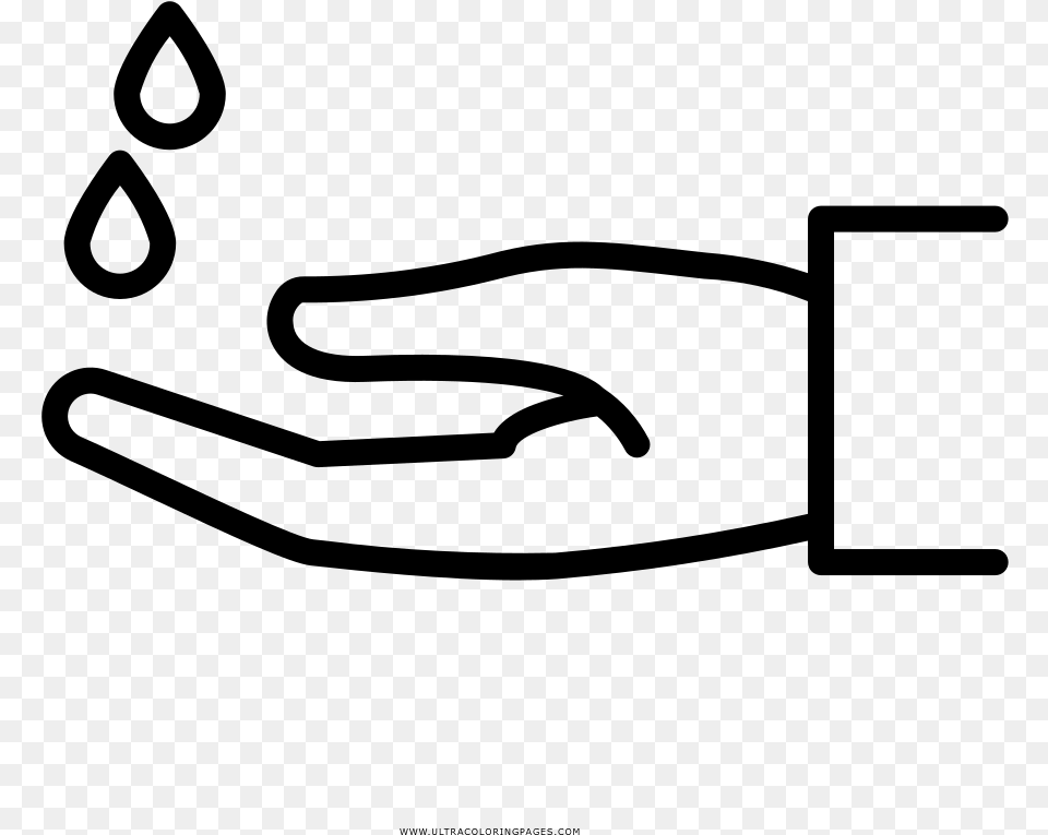 Washing Hands Coloring Page, Gray Png
