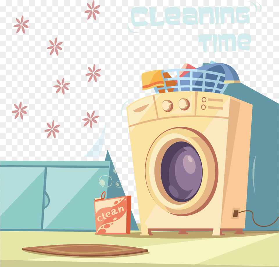 Washing Machine Cartoon, Appliance, Device, Electrical Device, Washer Free Png Download