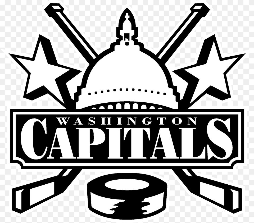 Washington Capitals Logo Black And White Capitals Logo Black And White, Symbol, Emblem, Bulldozer, Machine Png Image