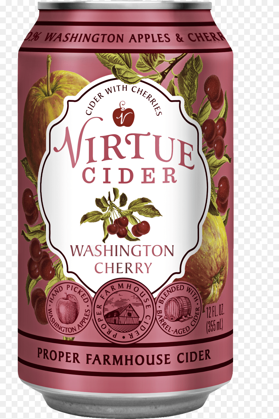 Washington Cherry Virtue Cider Michigan Cherry, Can, Food, Fruit, Plant Png Image