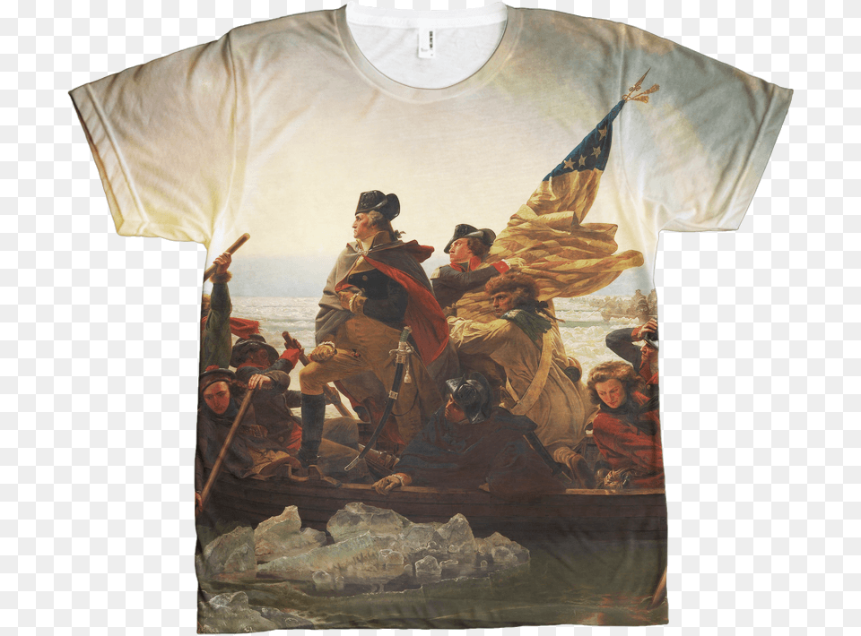 Washington Crossing The Delaware T Shirt, Art, T-shirt, Clothing, Painting Free Png Download
