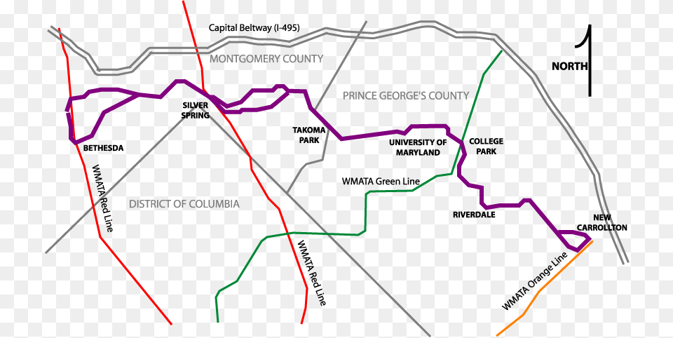 Washington Purple Line Metrobus Linea Morada, Chart Free Png Download