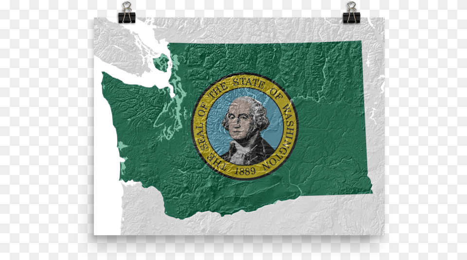 Washington State Flag Topographic Map Poster State Of Washington, Logo, Adult, Male, Man Free Png