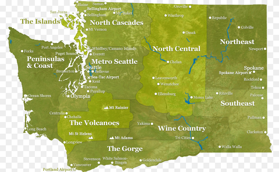 Washington State Map, Vegetation, Tree, Rainforest, Plot Free Png Download
