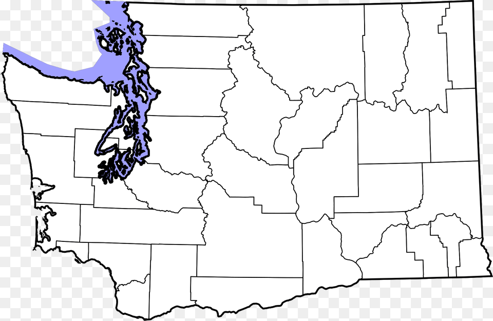 Washington State Outline Blank Map Of Washington State Counties, Chart, Plot, Atlas, Diagram Free Transparent Png