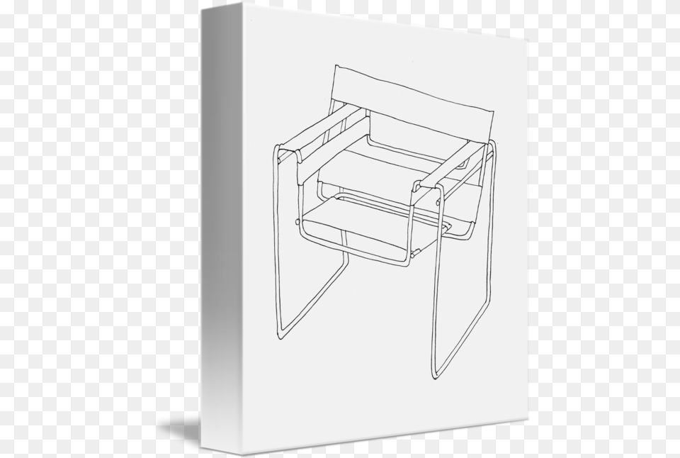Wassily Chair Line Drawing Marcel Breuer Wassily Chair Illustratin, Furniture, Art, Drawer Free Png Download