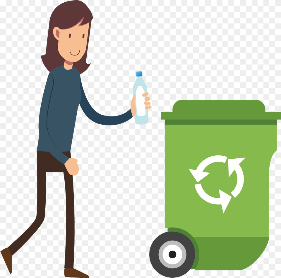 Waste Container Recycling Throw In Garbage Vector, Adult, Cleaning, Female, Person Png Image