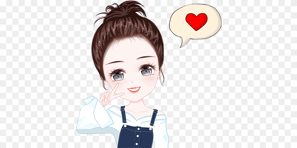 Wastickerapps Cute Anime Stickers Amazonin Appstore For Korean Cute Girl Stickers, Baby, Person, Face, Head Free Transparent Png