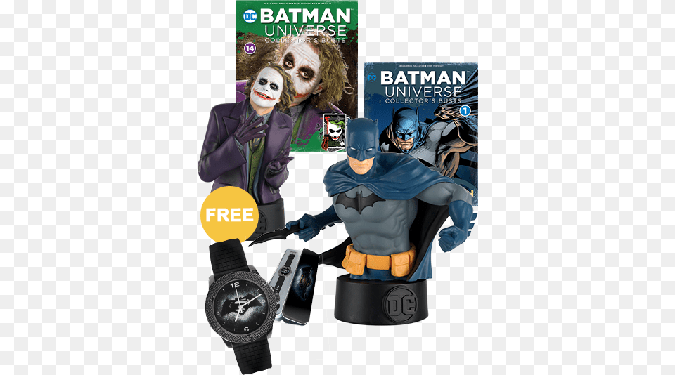 Watch And Heath Ledger Joker Dc Comics Watch Collection Batman Vs Superman Watch, Adult, Person, Man, Male Free Png