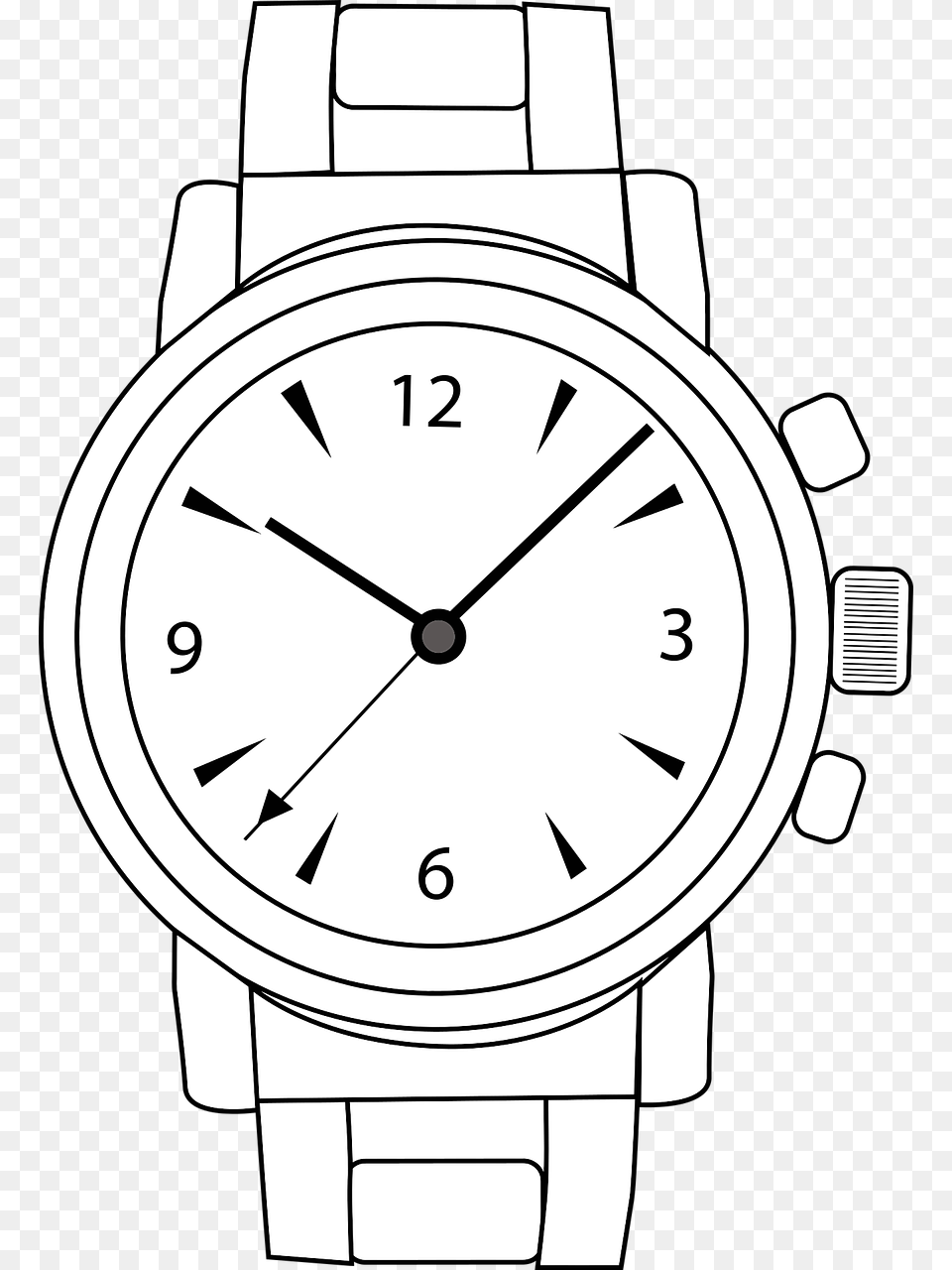 Watch Black And White Clipart, Arm, Body Part, Person, Wristwatch Free Png Download