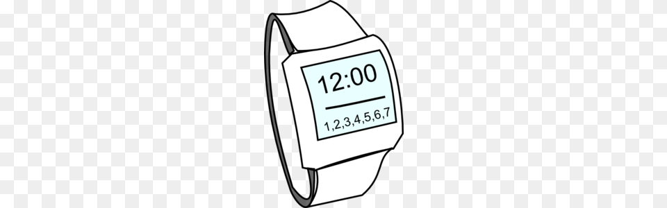 Watch Clipart Black And White, Digital Watch, Electronics, Mailbox, Text Png