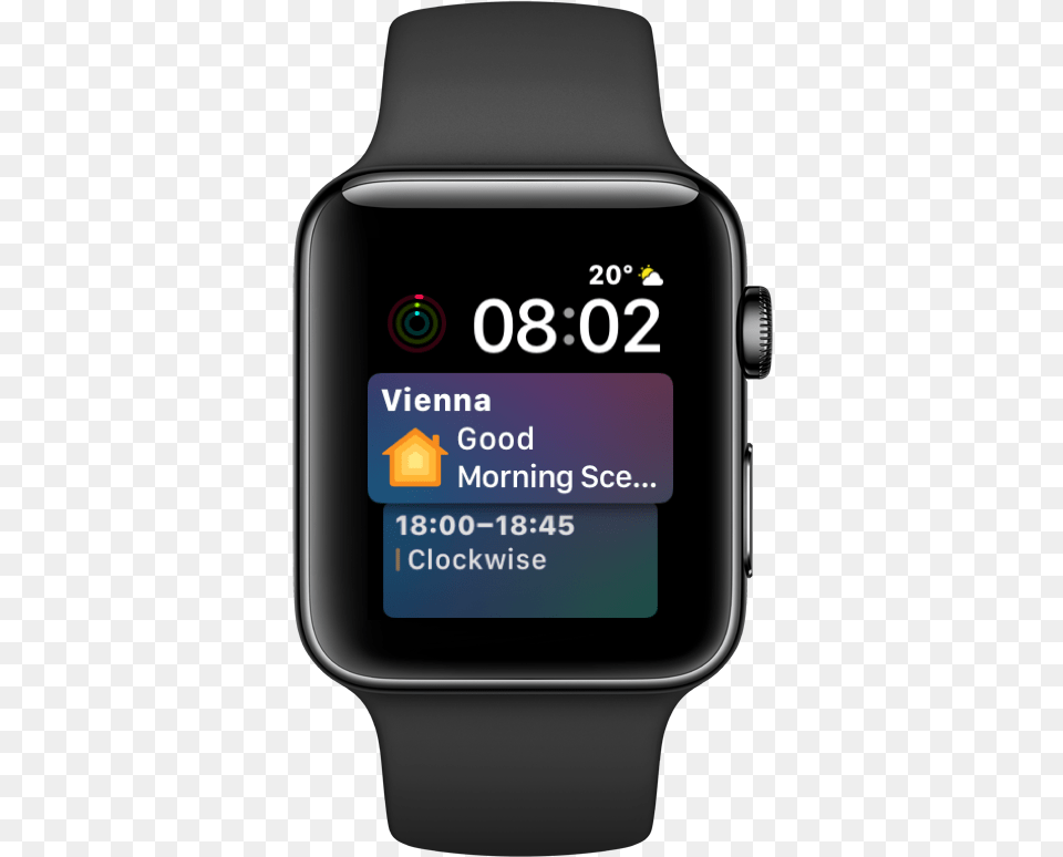 Watch Face Apple Watch Series 2 42mm Space Black Stainless Steel Case Sport Band, Wristwatch, Arm, Body Part, Person Png Image