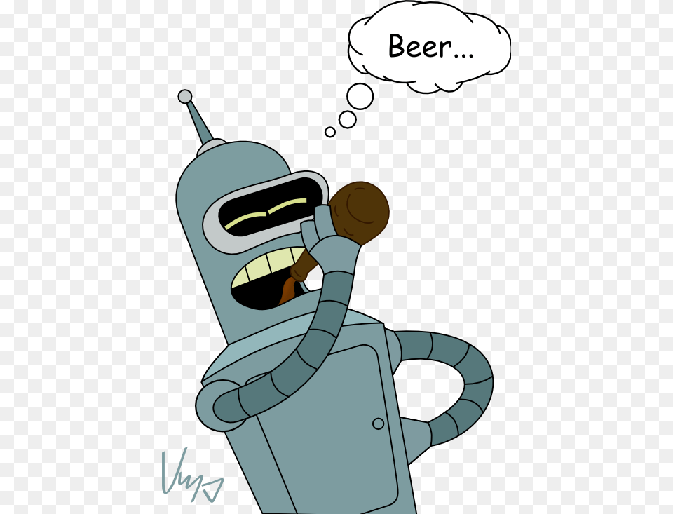 Watch Futurama Transparent Background Bender Beer, Cartoon Png