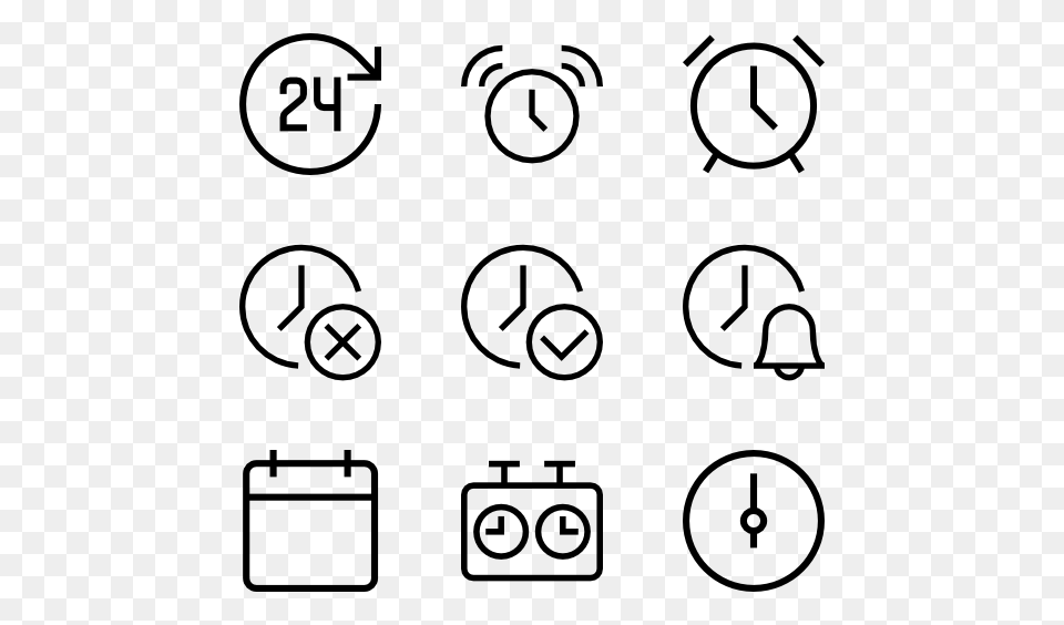 Watch Icons, Gray Free Png