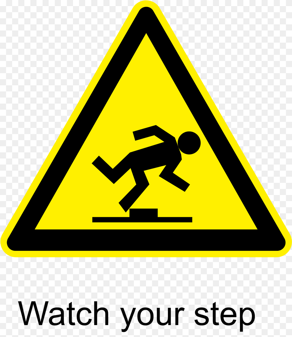 Watch Your Step Warning Sign Clipart, Symbol, Road Sign Free Transparent Png